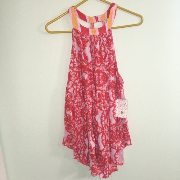 Free people NEW orange flowy tank - Picture 4 of 7